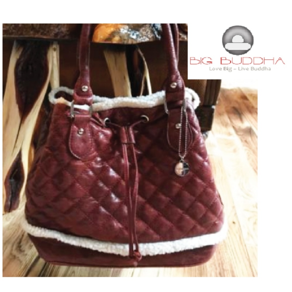 Big Buddha Burgundy Quilted Satchel